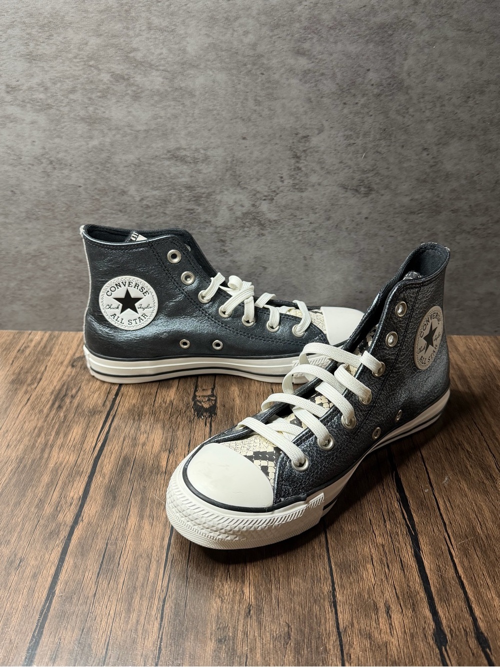 Converse Chuck Taylor All Star High ‘Authentic Glam Snakeskin’ Black Leather 7